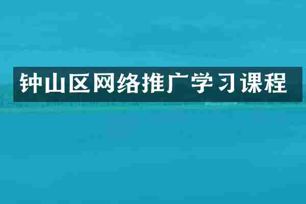 钟山区网络推广学习课程