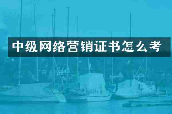 中级网络营销证书怎么考
