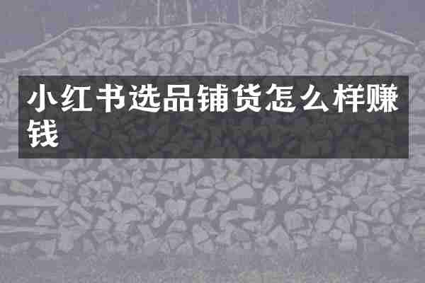 小红书选品铺货怎么样赚钱