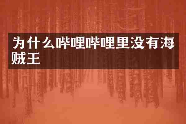 为什么哔哩哔哩里没有海贼王