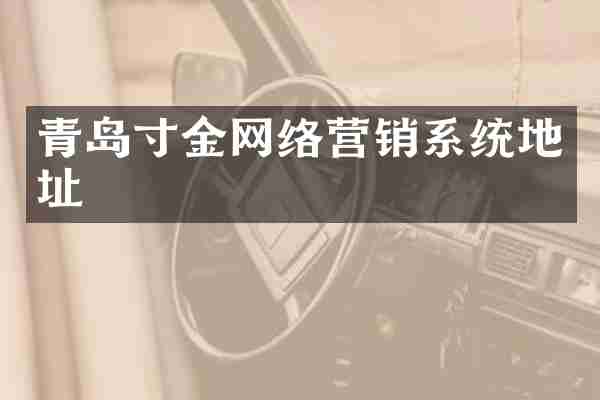 青岛寸金网络营销系统地址