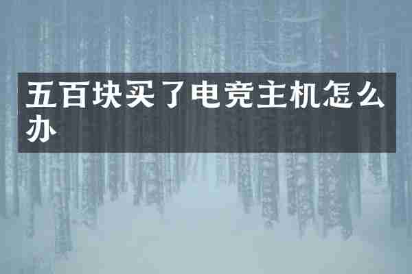 五百块买了电竞主机怎么办