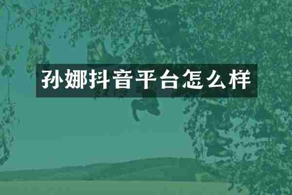 孙娜抖音平台怎么样