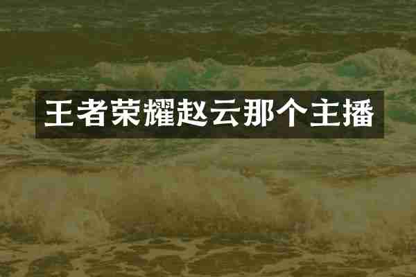 王者荣耀赵云那个主播