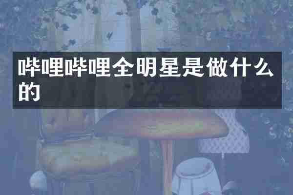 哔哩哔哩全明星是做什么的