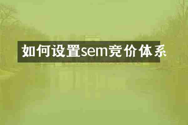 如何设置sem竞价体系