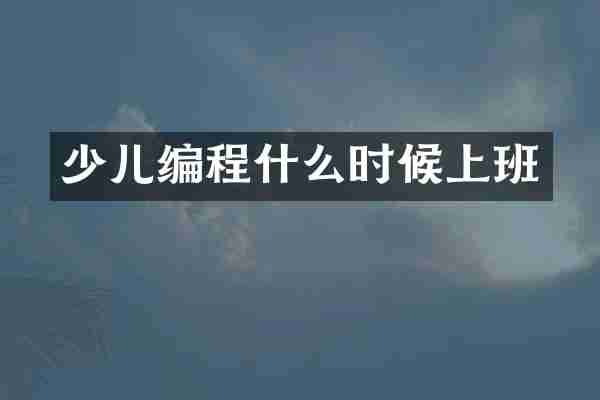 少儿编程什么时候上班