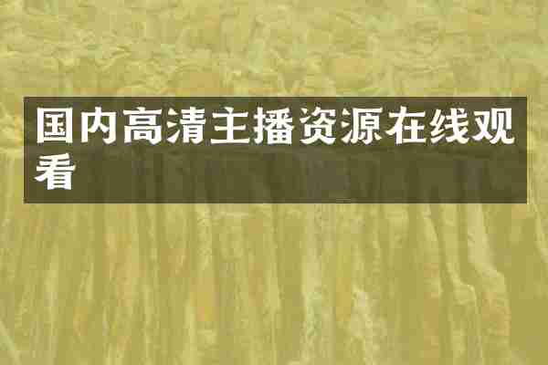 国内高清主播资源在线观看