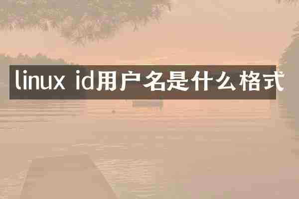 linux id用户名是什么格式