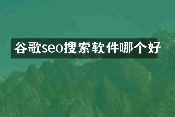 谷歌seo搜索软件哪个好