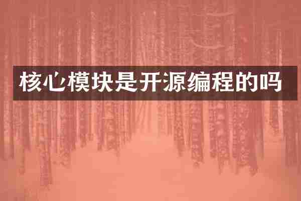 核心模块是开源编程的吗