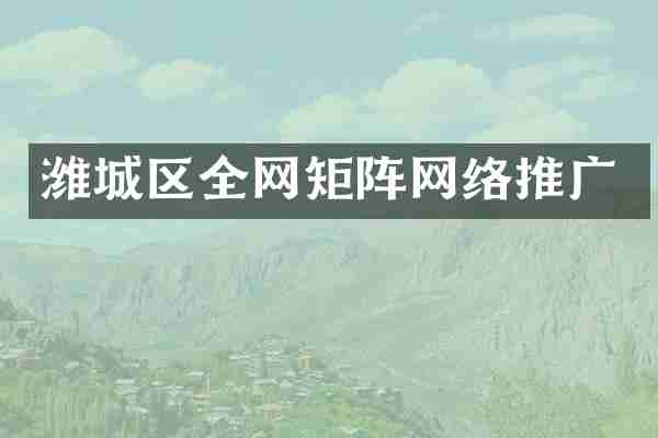 潍城区全网矩阵网络推广