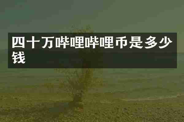 四十万哔哩哔哩币是多少钱