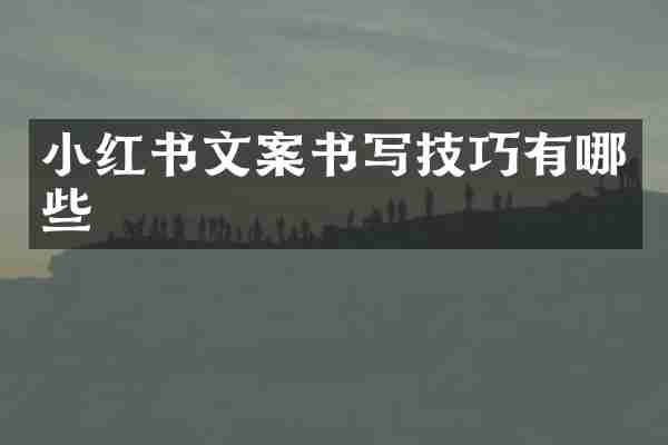 小红书文案书写技巧有哪些