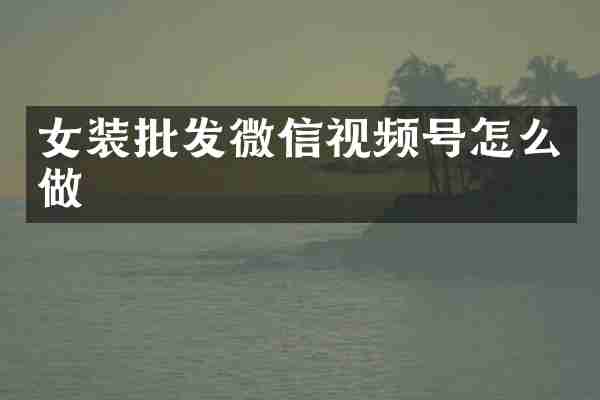 女装批发微信视频号怎么做