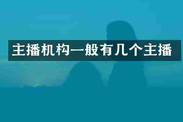 主播机构一般有几个主播