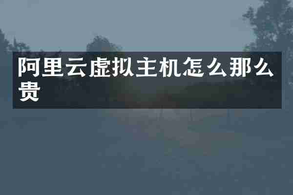 阿里云虚拟主机怎么那么贵