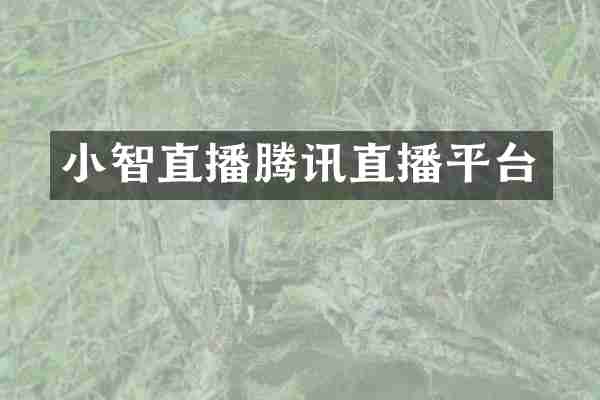 小智直播腾讯直播平台