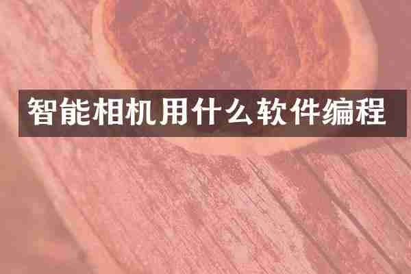 智能相机用什么软件编程