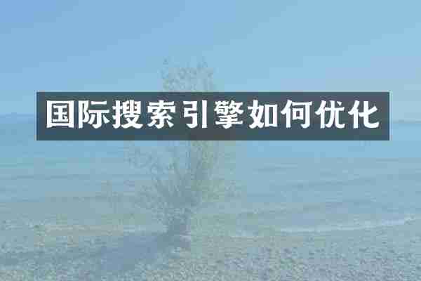 国际搜索引擎如何优化