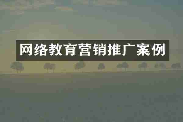 网络教育营销推广案例