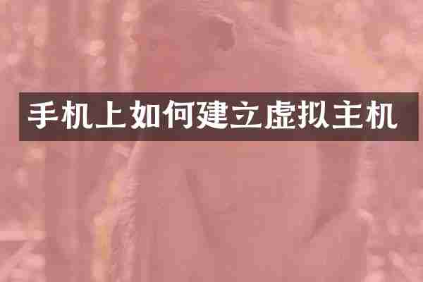 手机上如何建立虚拟主机