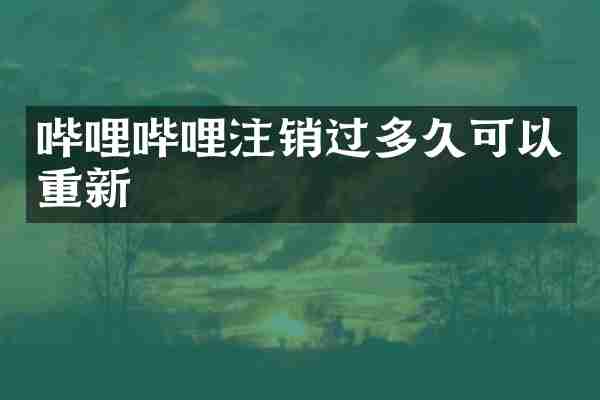 哔哩哔哩注销过多久可以重新