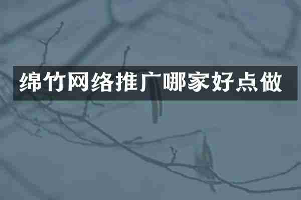 绵竹网络推广哪家好点做