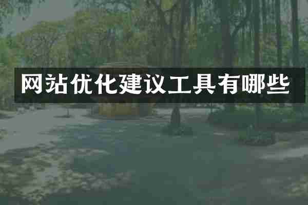 网站优化建议工具有哪些