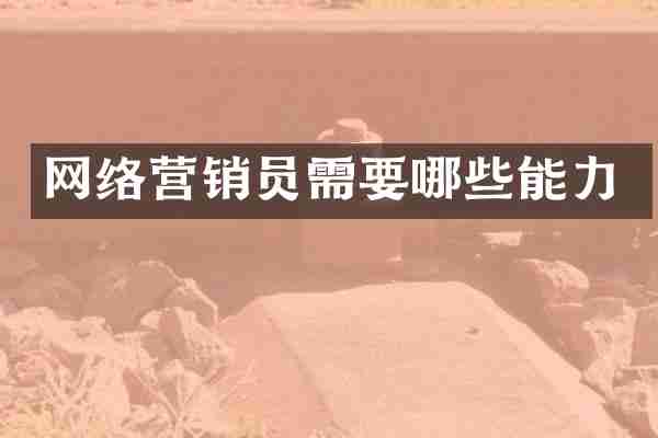 网络营销员需要哪些能力