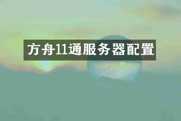 方舟11通服务器配置