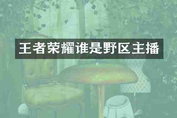 王者荣耀谁是野区主播