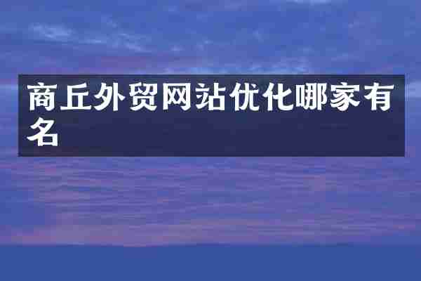 商丘外贸网站优化哪家有名