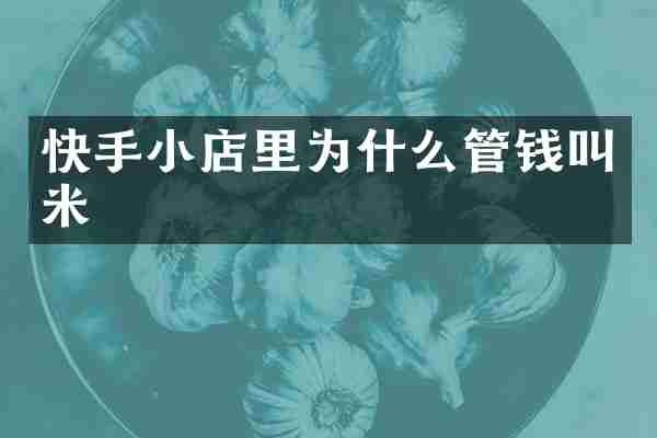 快手小店里为什么管钱叫米