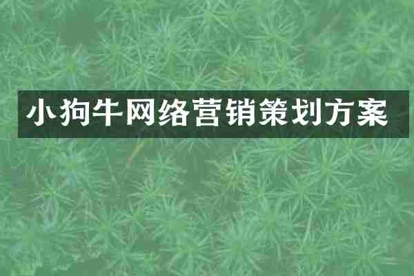 小狗牛网络营销策划方案