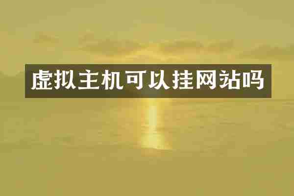 虚拟主机可以挂网站吗