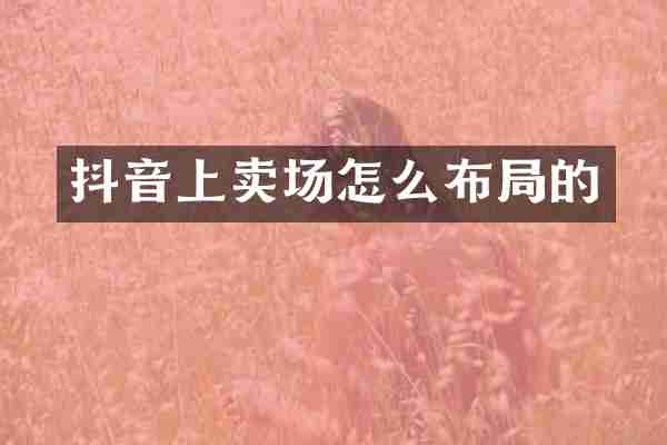 抖音上卖场怎么布局的