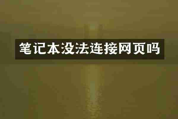 笔记本没法连接网页吗