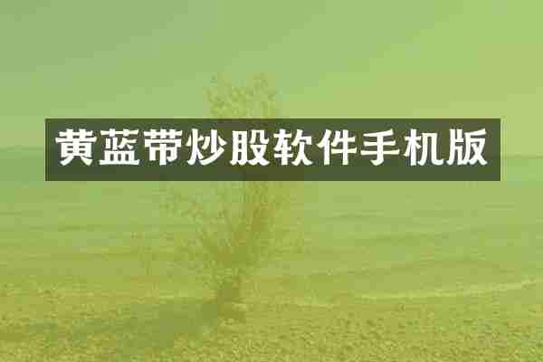 黄蓝带炒股软件手机版