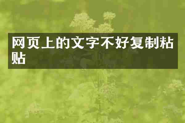 网页上的文字不好复制粘贴