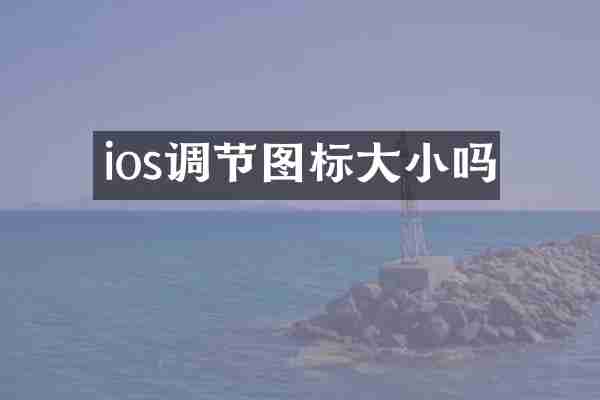 ios调节图标大小吗