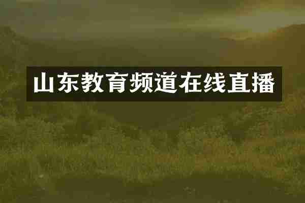 山东教育频道在线直播