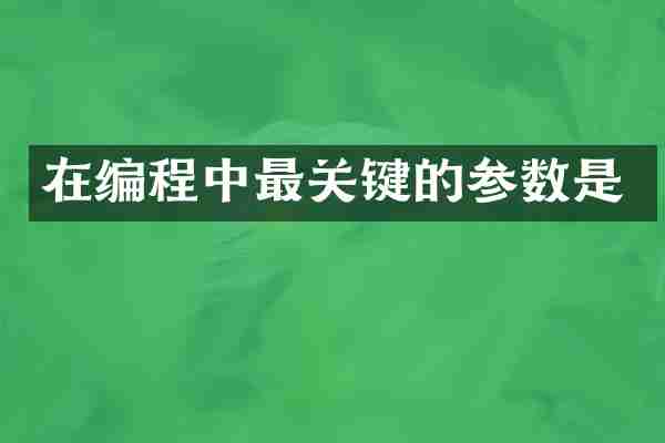 在编程中最关键的参数是