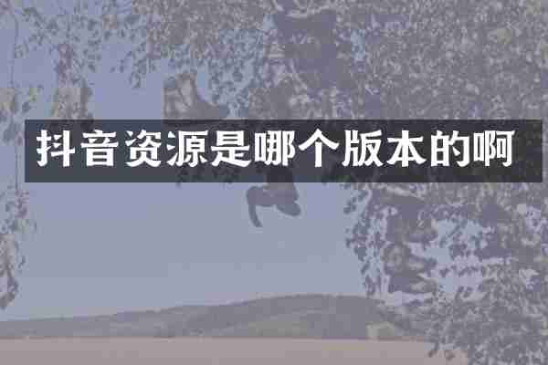 抖音资源是哪个版本的啊