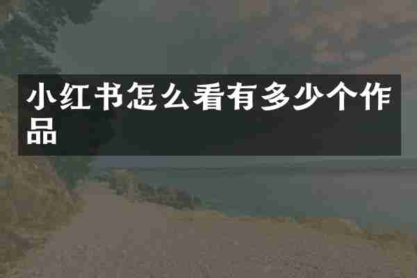 小红书怎么看有多少个作品