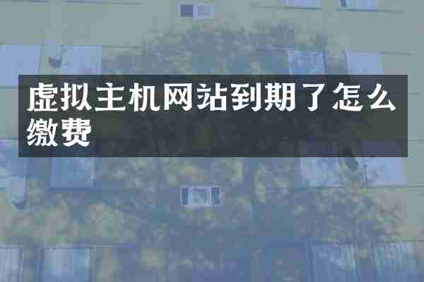 虚拟主机网站到期了怎么缴费