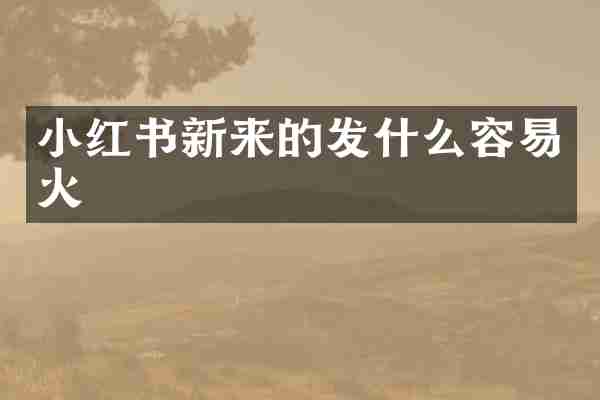小红书新来的发什么容易火