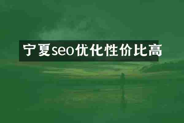宁夏seo优化性价比高