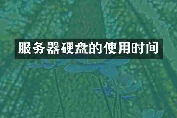 服务器硬盘的使用时间