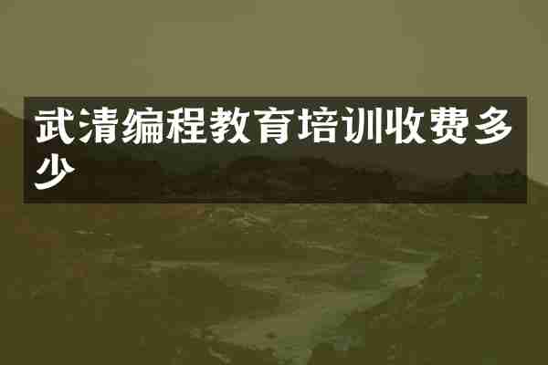 武清编程教育培训收费多少